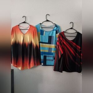 3-Stylish Women's Multicolor Tops Set